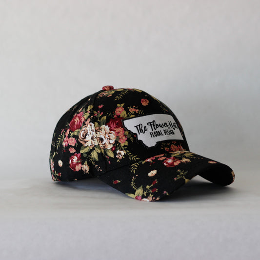 Flower Hat Black & Red